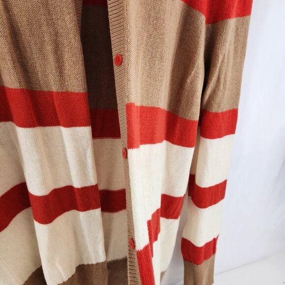 Tommy Hilfiger Womens Wide Stripe Relaxed Fit Cardigan Sweater XL - Picture 4 of 11